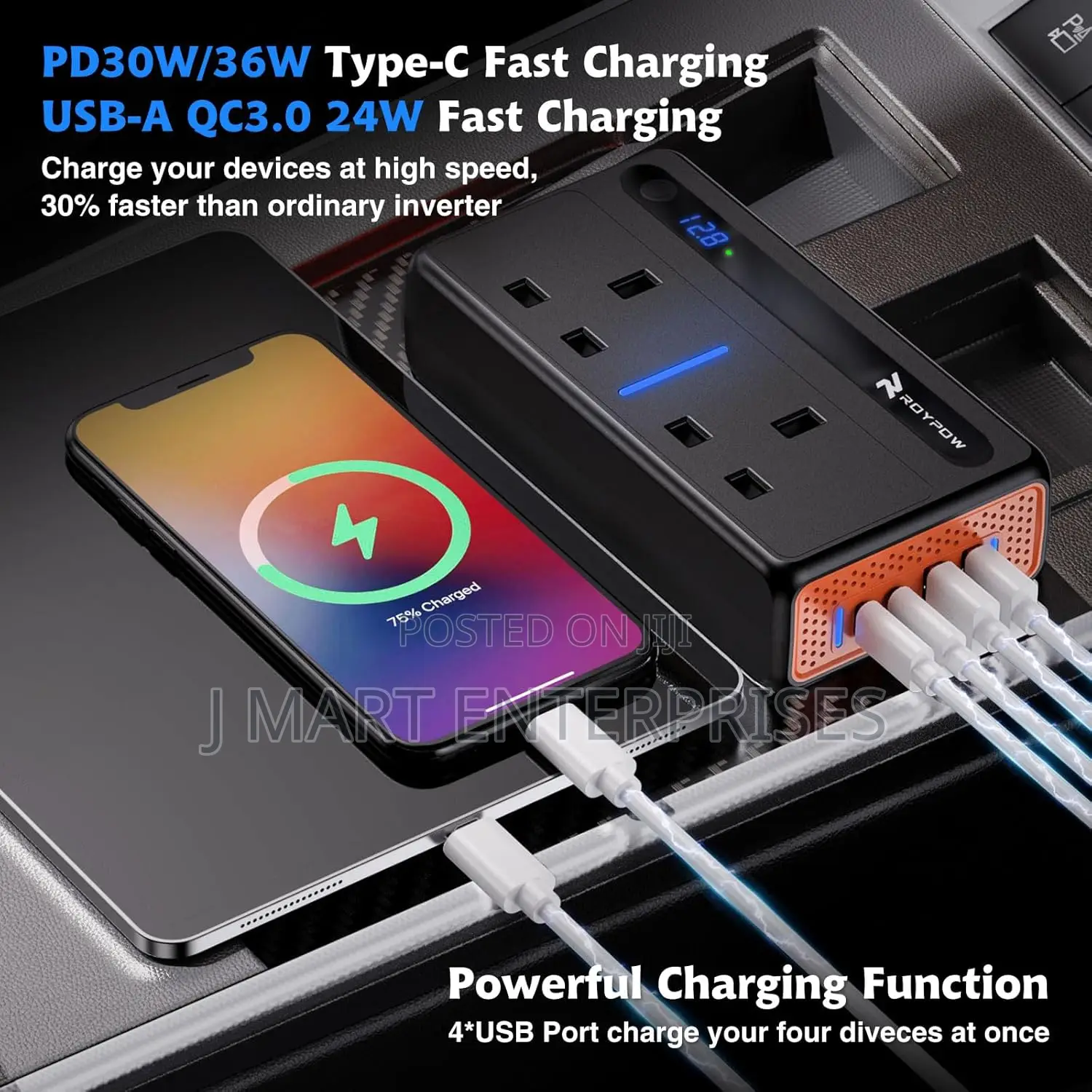 Car Inverter With Cigarette Lighter Port, Car Plug Adapter