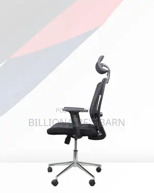Black Ergonomic Chair — Workday Comfort, Adjustable Headrest Support