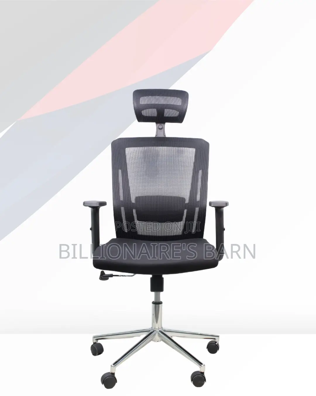 Black Ergonomic Chair — Workday Comfort, Adjustable Headrest Support