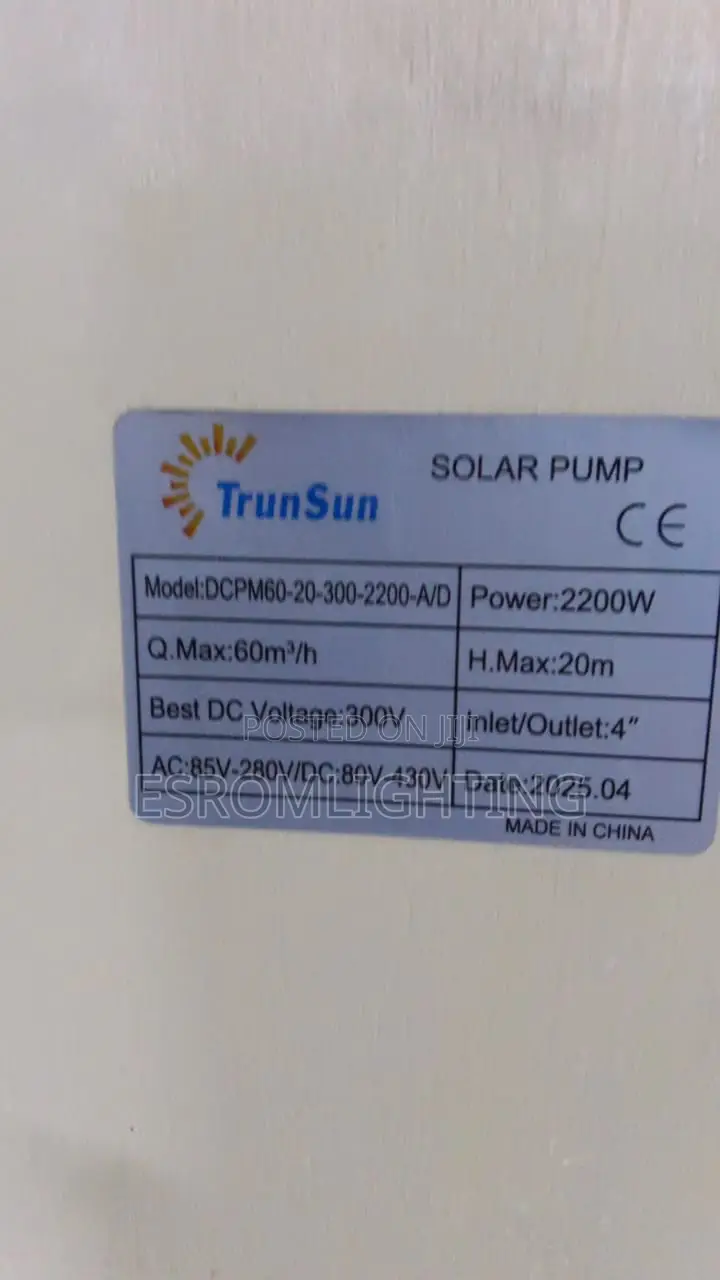 Trunsun 2.2kw Solar Surface Water Pump -Model Dcpm60--a/D