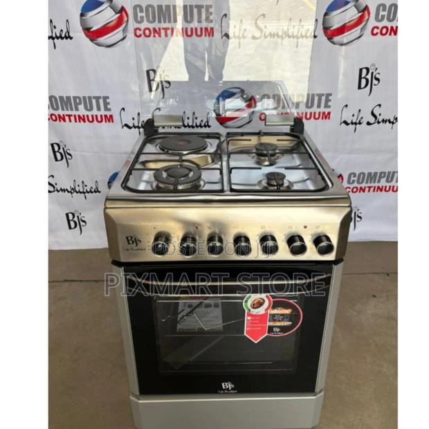 BJS Cooker : Premium 60x60 Gas Cooker With Triple Burner Rotisserie