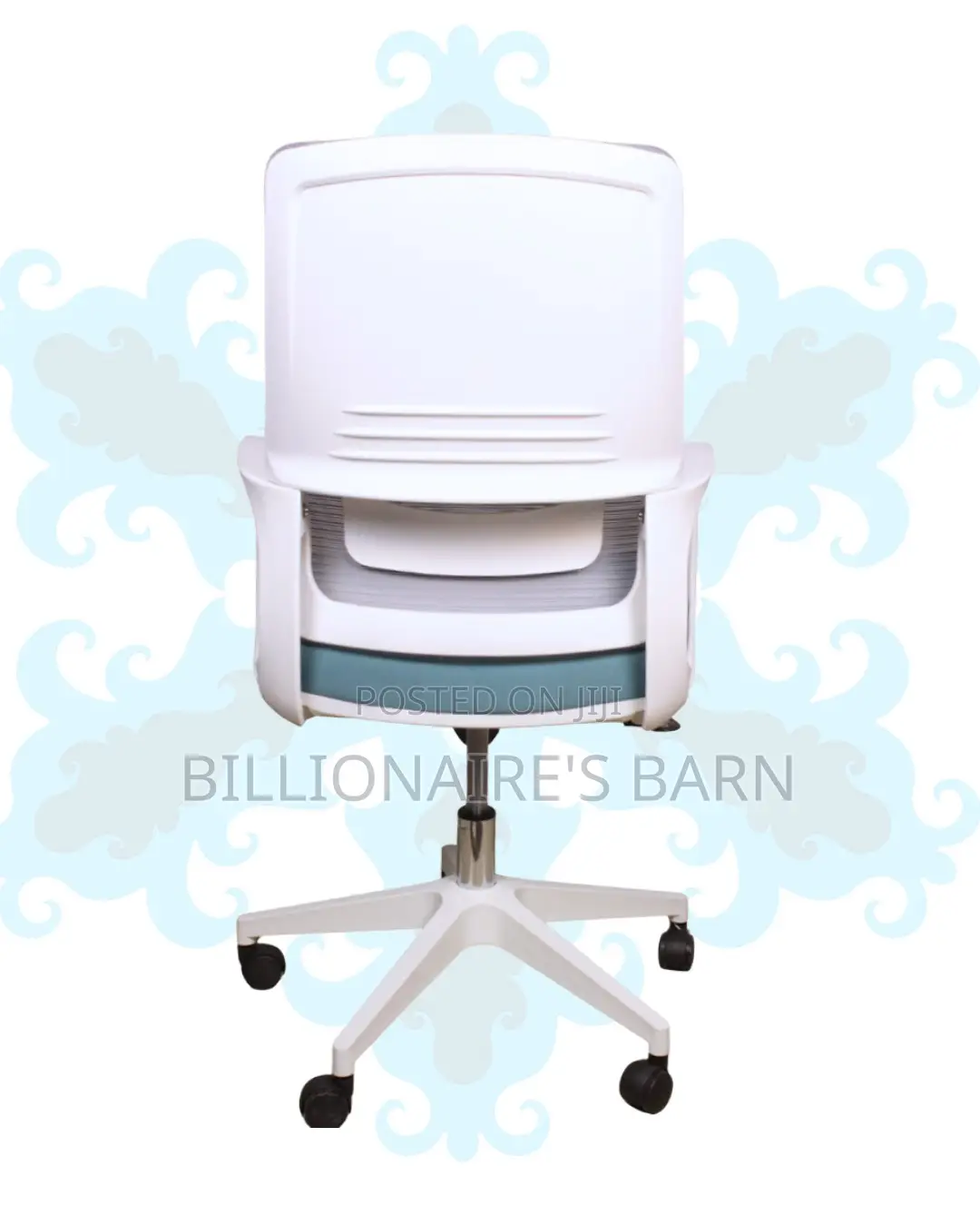 White Ergonomic Work Chair | Stable Base, Lower-back Support