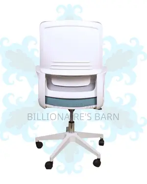 White Ergonomic Work Chair | Stable Base, Lower-back Support