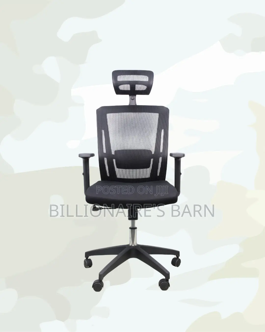 Black Office Chair With Adjustable Headrest — Neat Professional Look