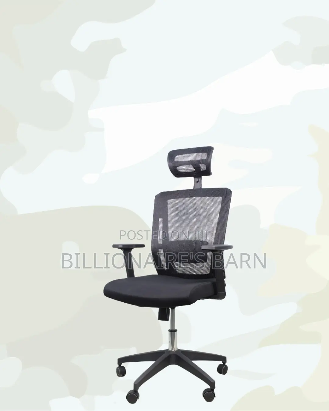 Black Office Chair With Adjustable Headrest — Neat Professional Look