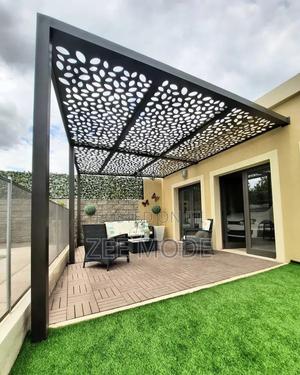 Geometric CNC Pergola Panel - main view
