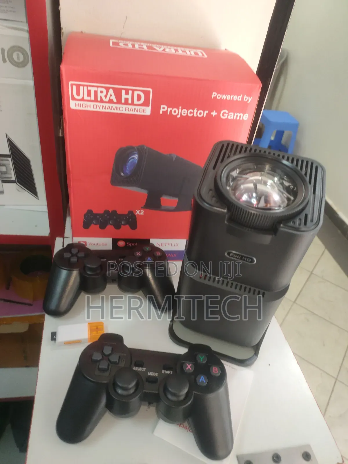 Console Gaming Projector 2 Pads Remote and 32gb Sd