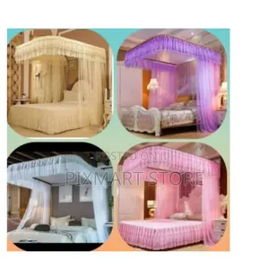 Elegant 2 Stand Rail Mosquito Net in Pink Purple Cream Sizes