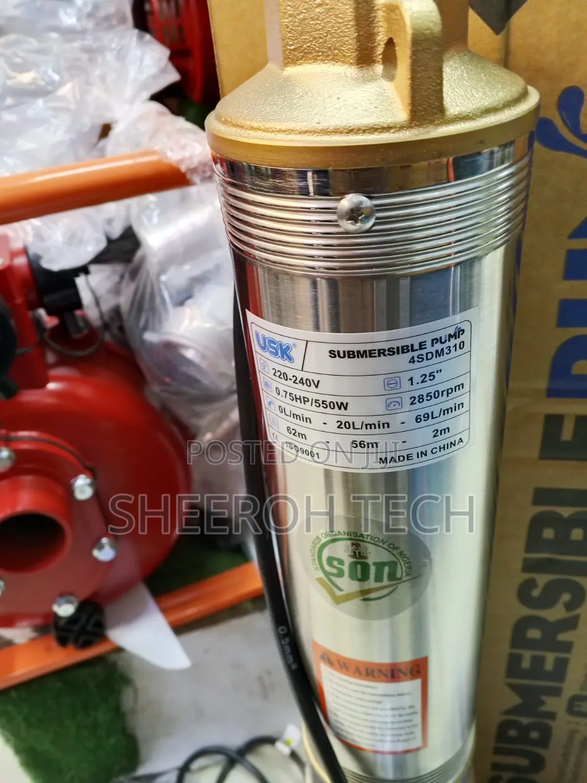 Usk Submersible Water Pump 0.75hp