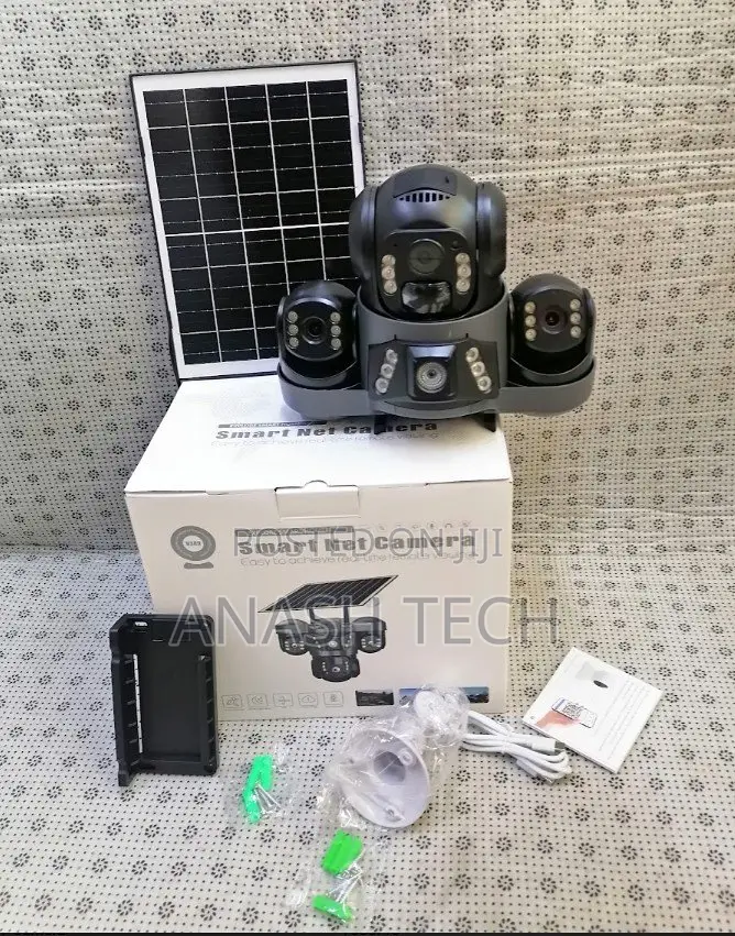 3 Lenses Vts029 V380 Triple Lens 4g PTZ Solar Camera