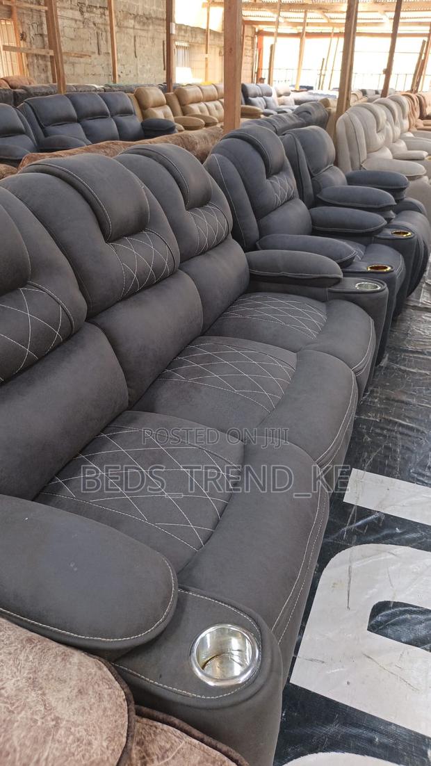 Formal 5 Seater Semi Recliner Sofa 3,2