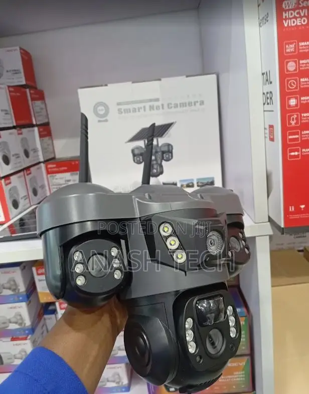 3 Screen V380 Triple Lens 4g PTZ Vts029 V380 Pro Solar Camera
