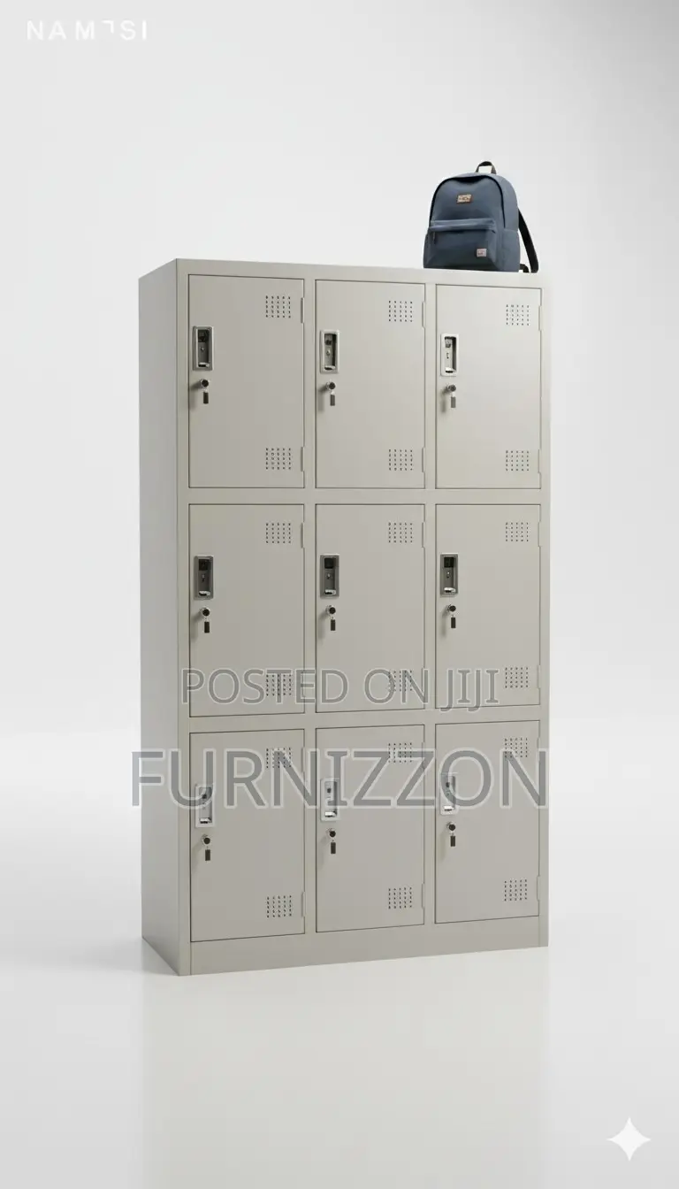 Modern Nine Door Office Storage Cabinet Steel Wardrobe
