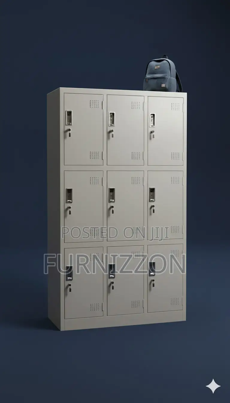 Large Capacity Nine Door Steel Wardrobe for Offices