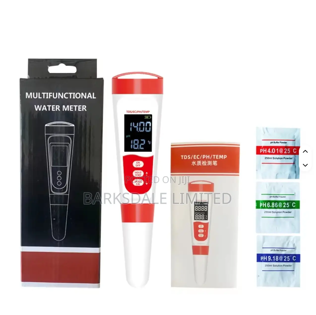 4 In 1 Digital Ph Meter Tds Ec Temperature Water Tester Wine Aquariums