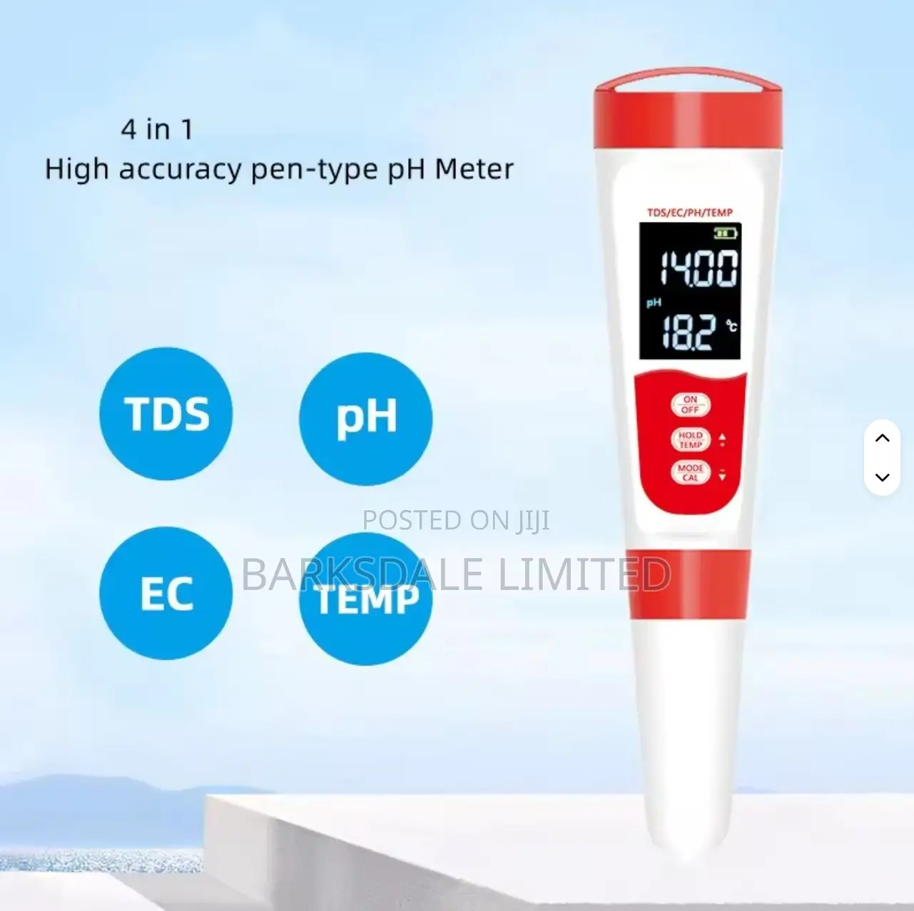 4 In 1 Digital Ph Meter Tds Ec Temperature Water Tester Wine Aquariums
