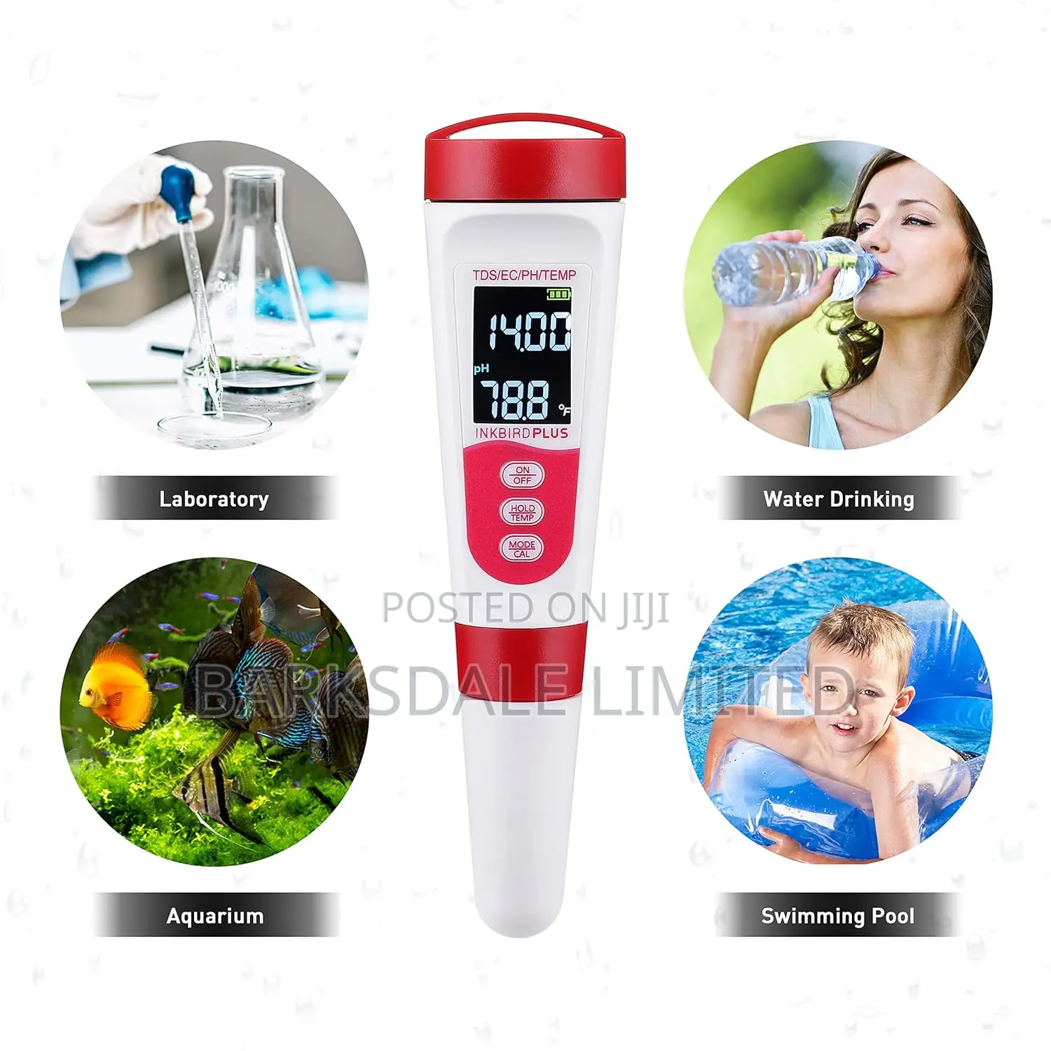4 In 1 Digital Ph Meter Tds Ec Temperature Water Tester Wine Aquariums
