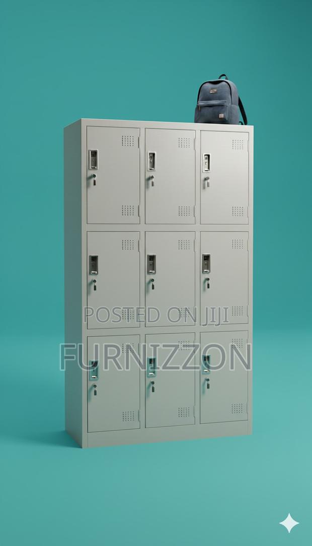 Durable Steel Office Wardrobe With Nine Storage Sections