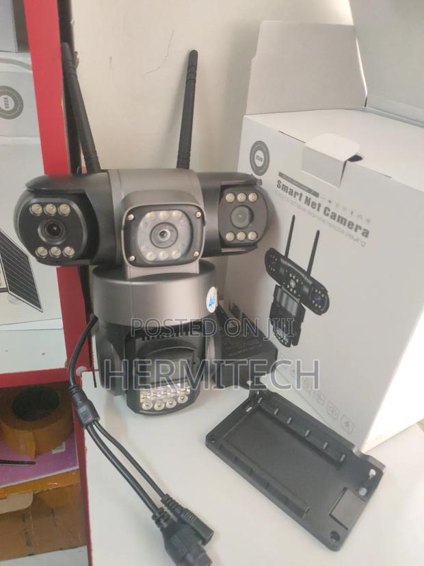 Triple Lens 4g Electric Solar Motion Track Night Vision - main view