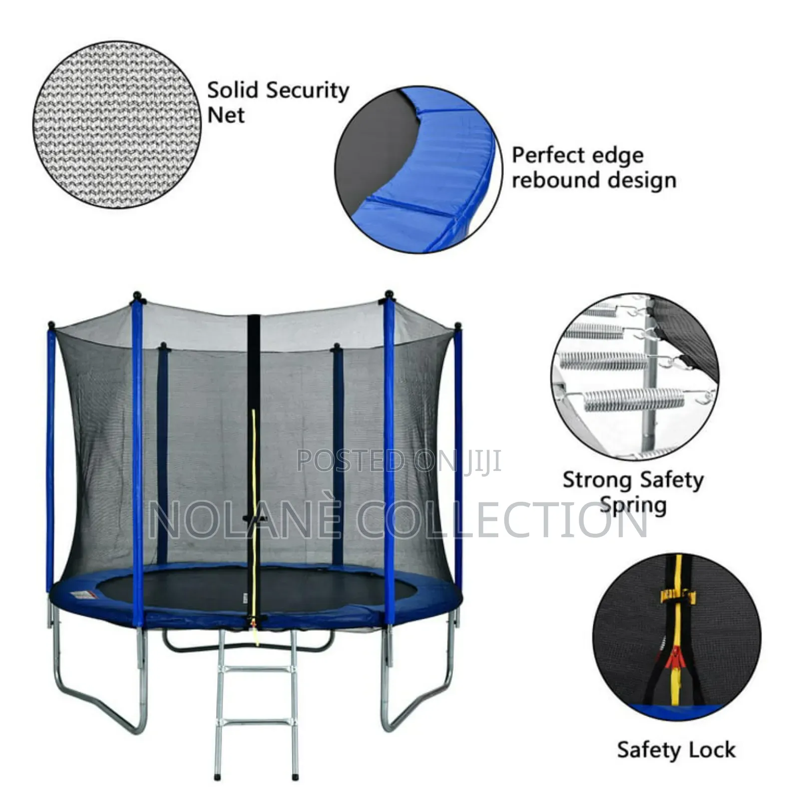 8ft Trampoline With Safety Enclosure Net and Ladder