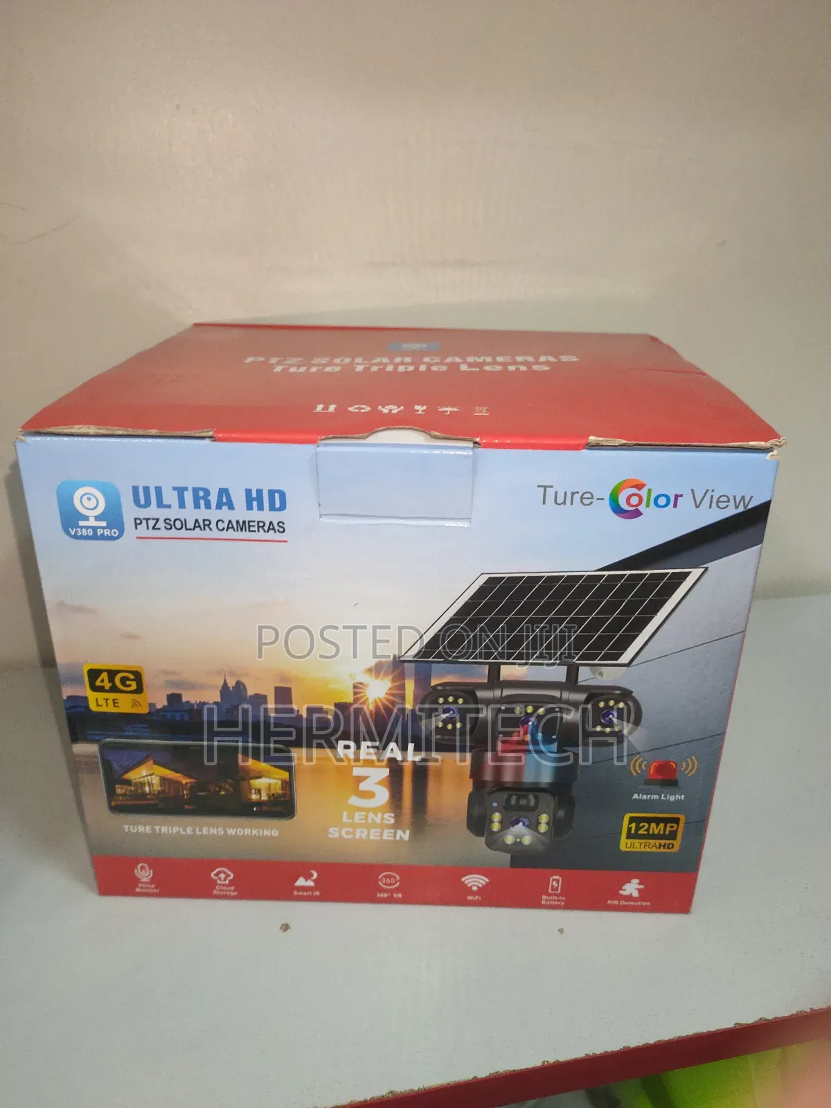 Triple Lens 4g Solar Powered PTZ Surveillance Cameras
