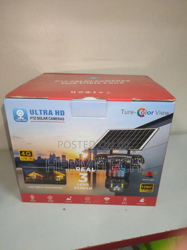 Triple Lens 4g Solar Powered PTZ Surveillance Cameras - main view