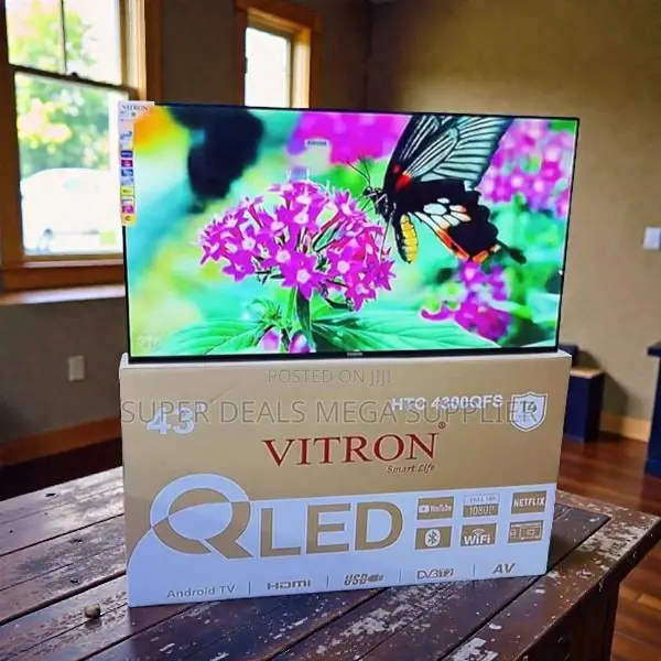 1 Year Warranty Display Vitron 43 Inch Qled Smart Android Led Tv