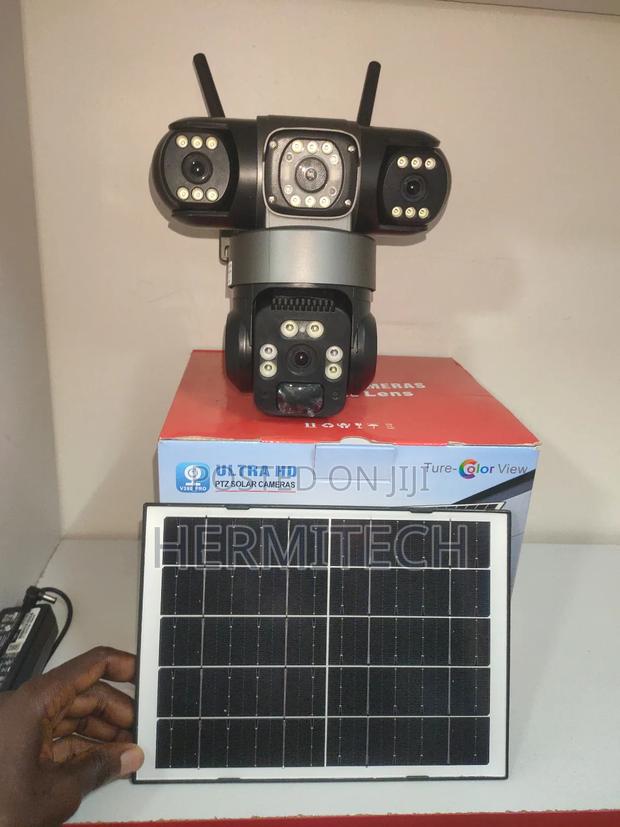 Real 3 Lenses Solar Powered CCTV Surveillance Cameras - main view