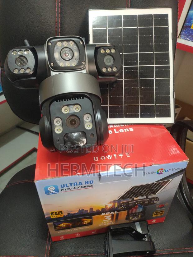 Triple Camera With Solar Panel Motion Track Night Vision - thumbnail 2