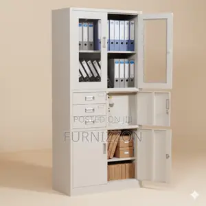 Modern Steel Filing Cabinet With Storage and Safe