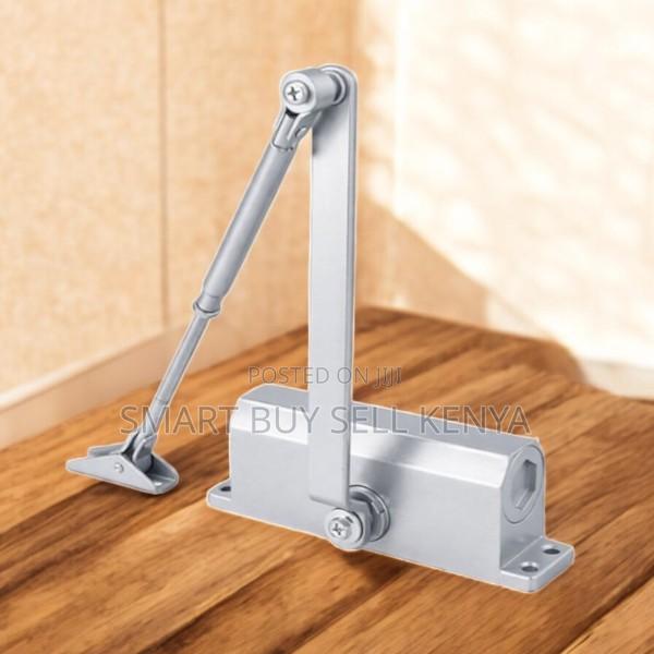 Adjustable Automatic Aluminum Door Closer Dual Valve Silver Finish - main view