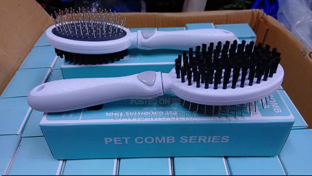 Double Sided Plastic Handle Cat Dog Massage Hair Brush For Grooming - main view