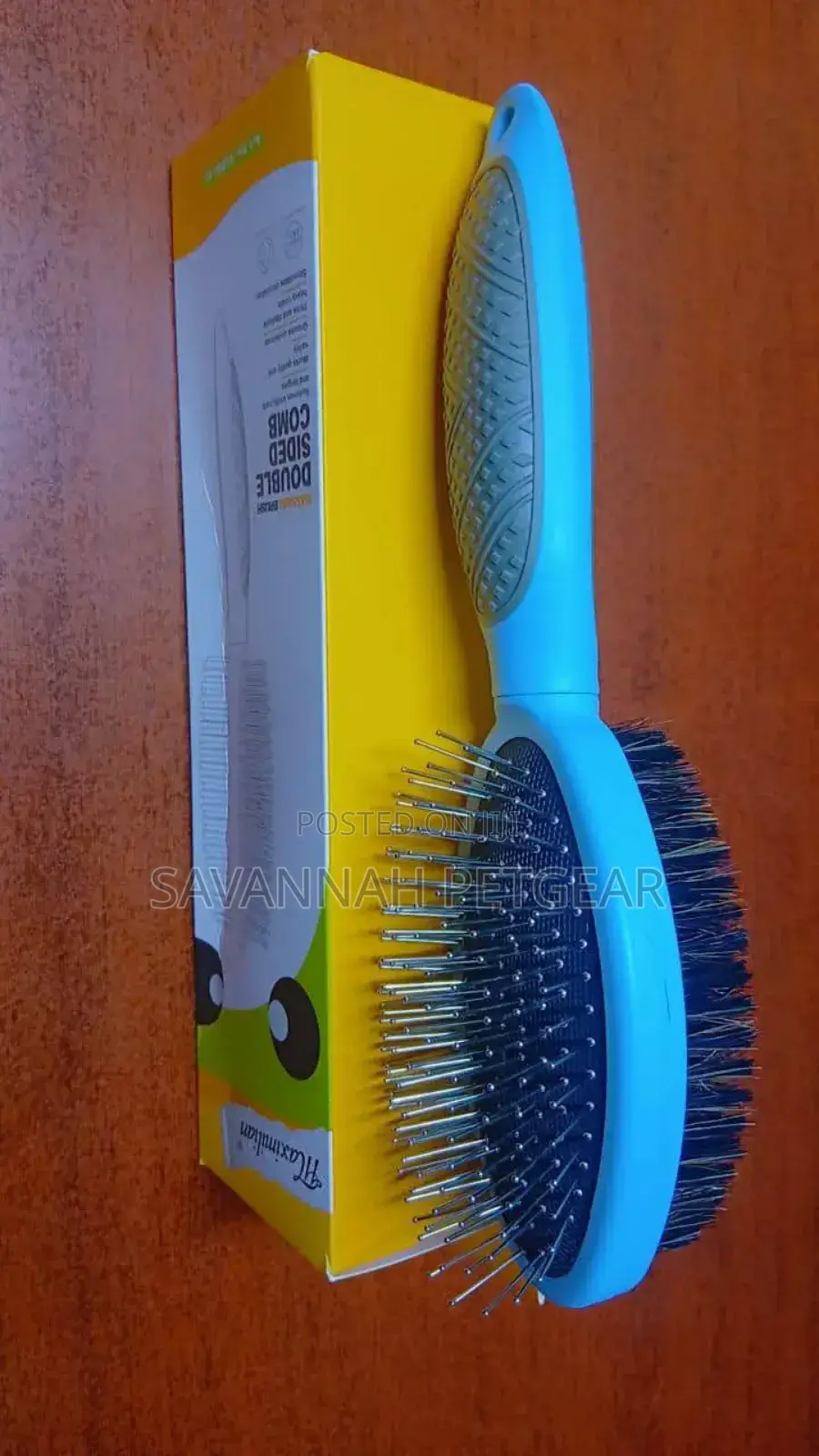 Double Sided Plastic Handle Cat Dog Massage Hair Brush For Grooming