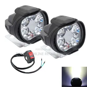 2pcs Motorcycle 6 Led Spotlight Fog Light Headlamp With Switch