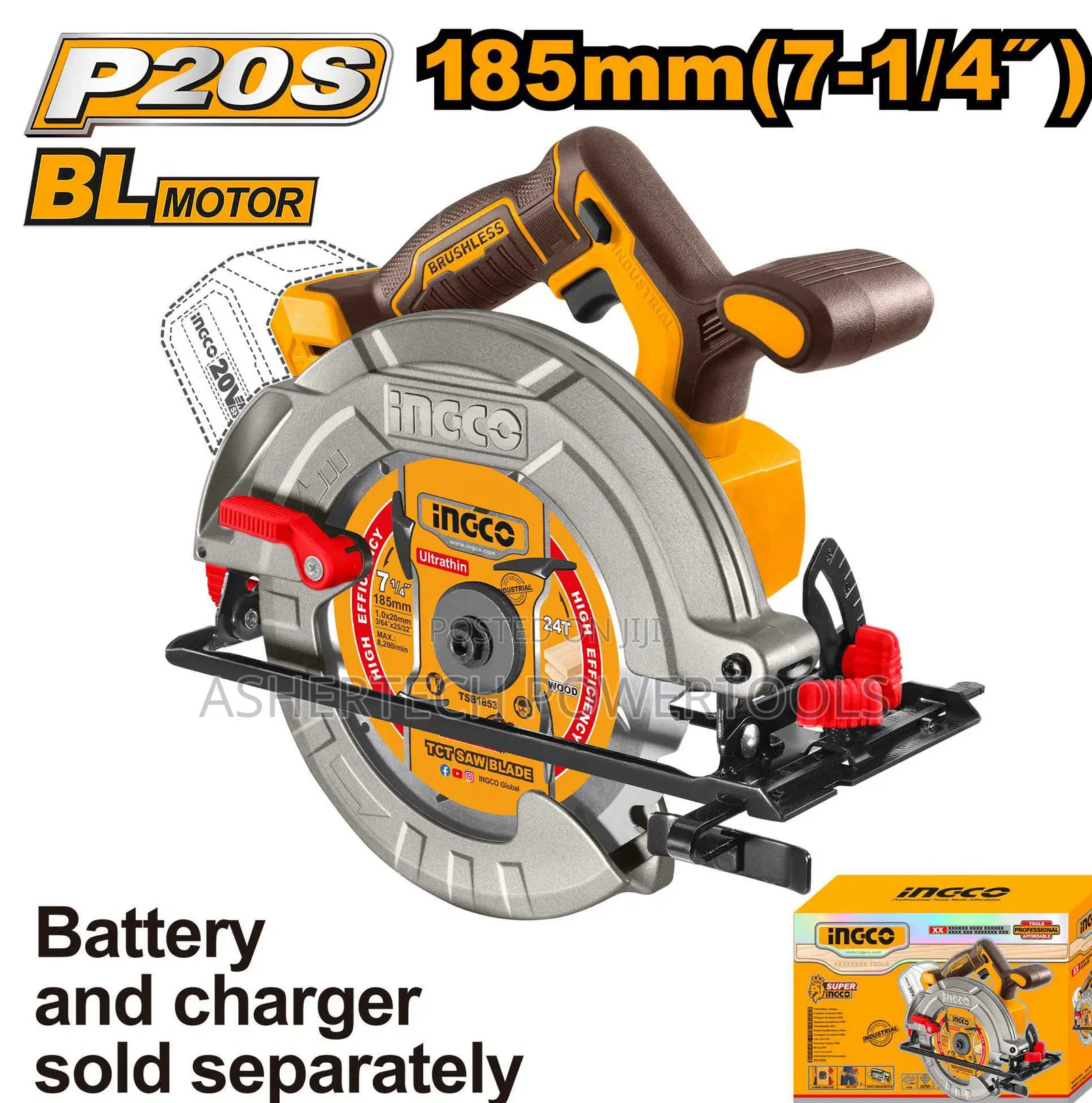 Ingco Csli1851 Cordless Circular Saw 20v