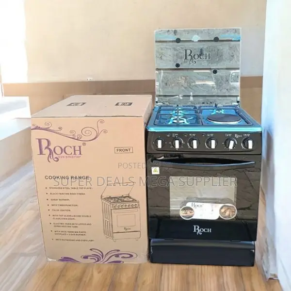 Roch 55x50 3 Gas 1 Electric Cooker With Oven and 1 Year Warranty