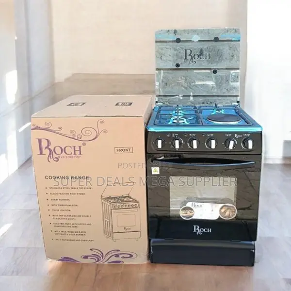 Roch 55x50 Free Standing Cooker With Oven 3 Gas 1 Electric Plate