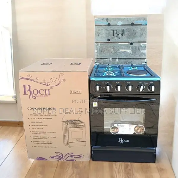 Roch Free Standing 3 Gas 1 Electric Cooker With Oven 55x50 Size
