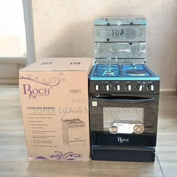 Roch 55x50 Powerful 3 Gas 1 Electric Cooker With Oven and Warranty