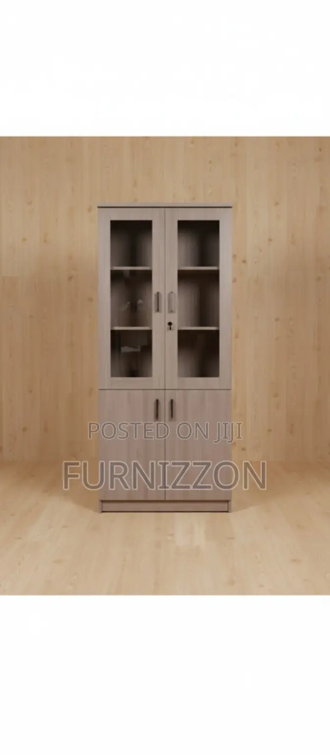 Durable Wooden File Cabinet With Glass Panel Door