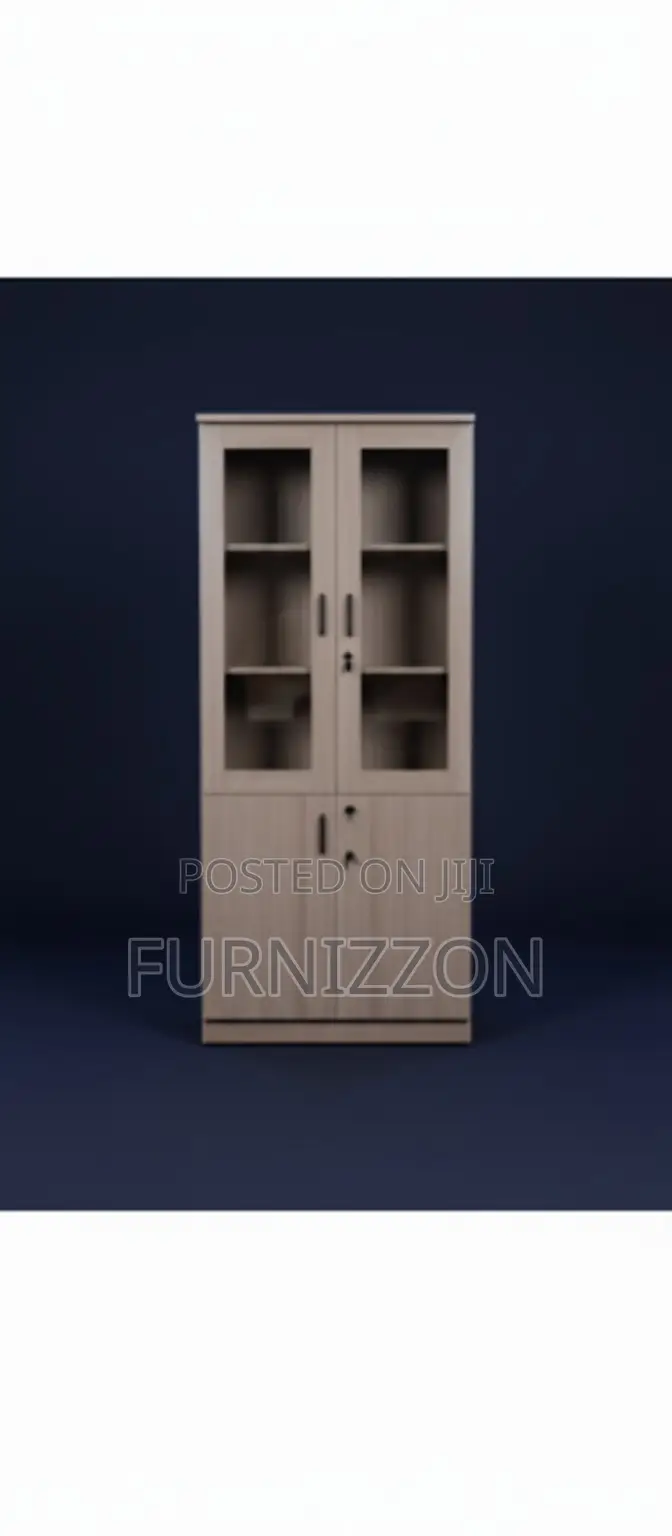 Sturdy Wooden File Cabinet With Glass Door