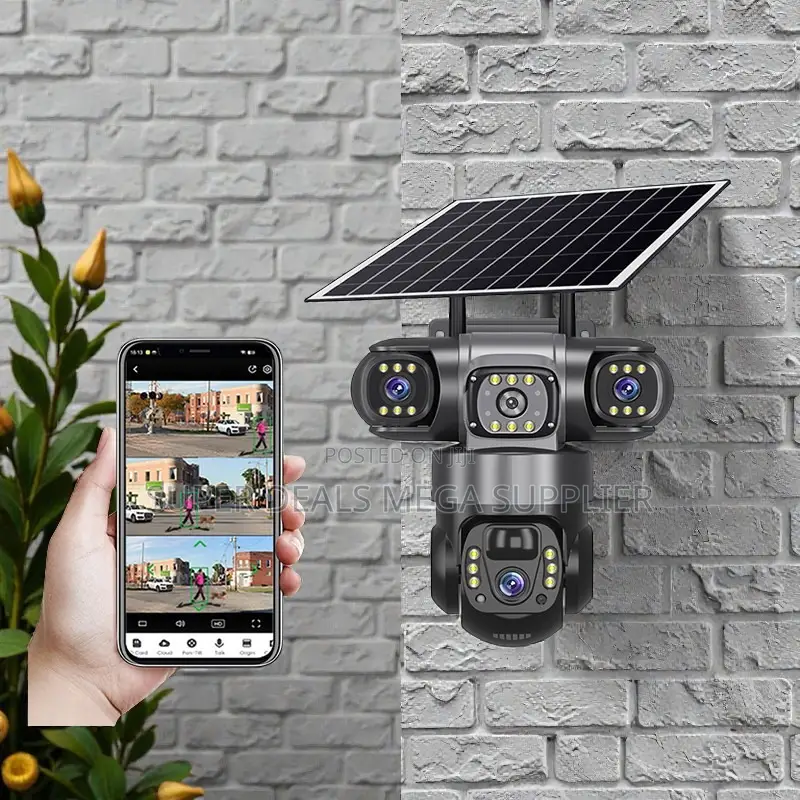 Secure Cloud Storage V380 Pro 12mp 4g PTZ Triplelens Solar CCTV Camera