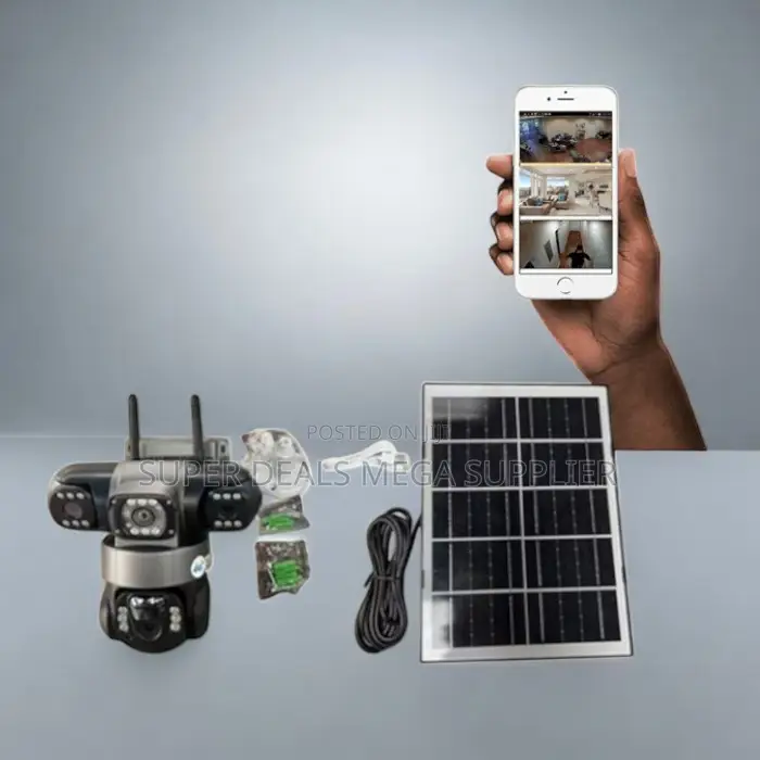 Remote Monitoring V380 Pro 12mp 4g PTZ Triple Lens Solar CCTV Camera