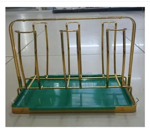 *Anbaide Rotating Golden Rack 6pc Tumbler Holder Plus Drain Tray