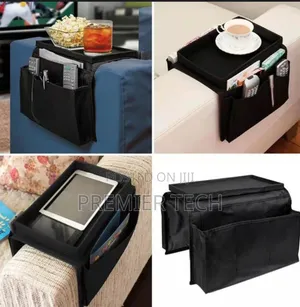 *Couch Sofa Arm Rest Organizer With Top Tray and Pockets on Both Sides