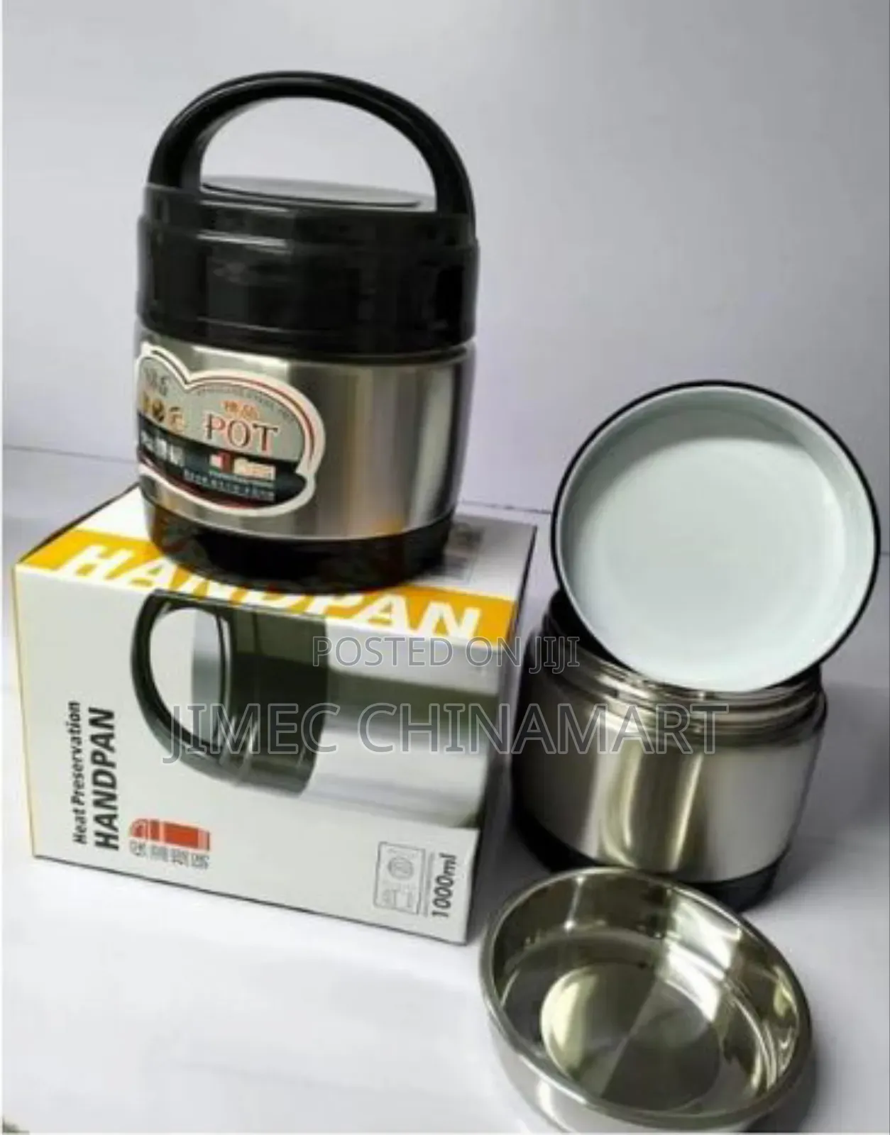 1000 Ml Handpan Food Flask | Vacuum Insulated 2‐In‐1 Lunch Bottle