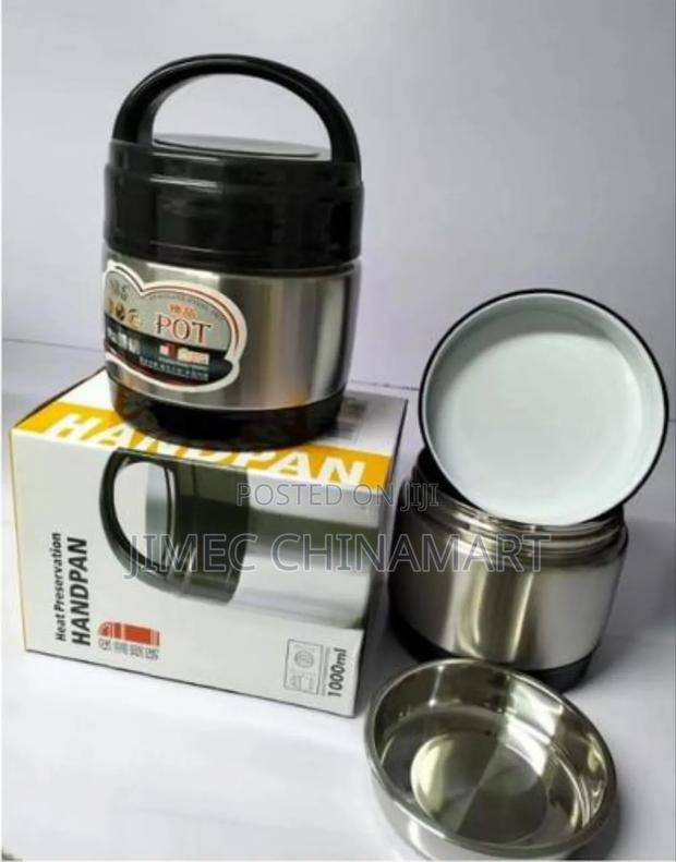1000 Ml Handpan Food Flask | Vacuum Insulated 2‐In‐1 Lunch Bottle