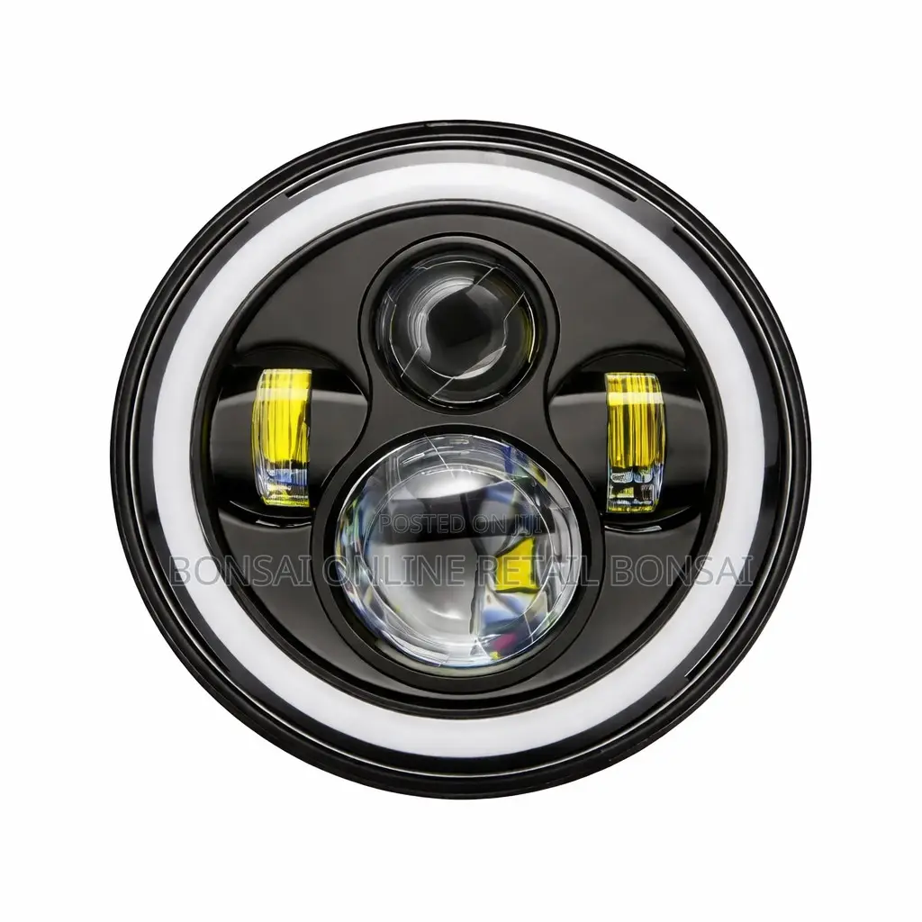 7 Inch 60w Led Headlight for Harley Wrangler With Angel Eyes