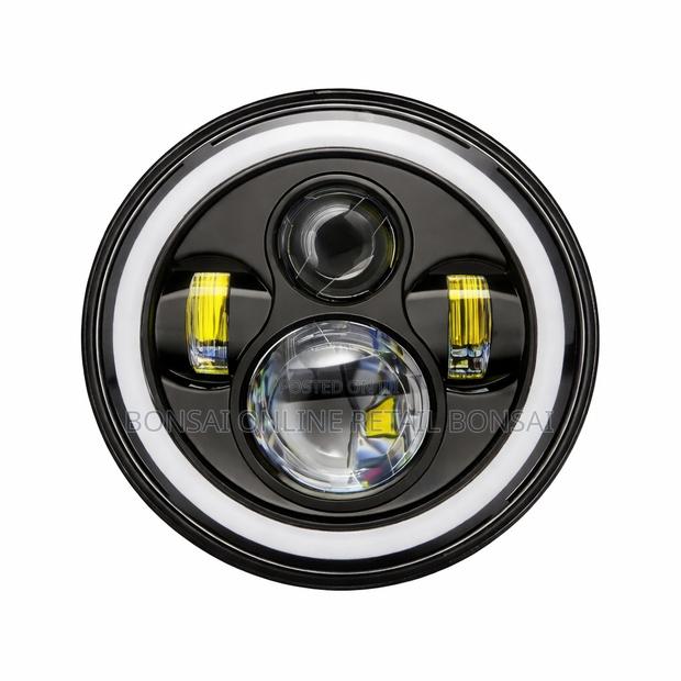 7 Inch 60w Led Headlight for Harley Wrangler With Angel Eyes