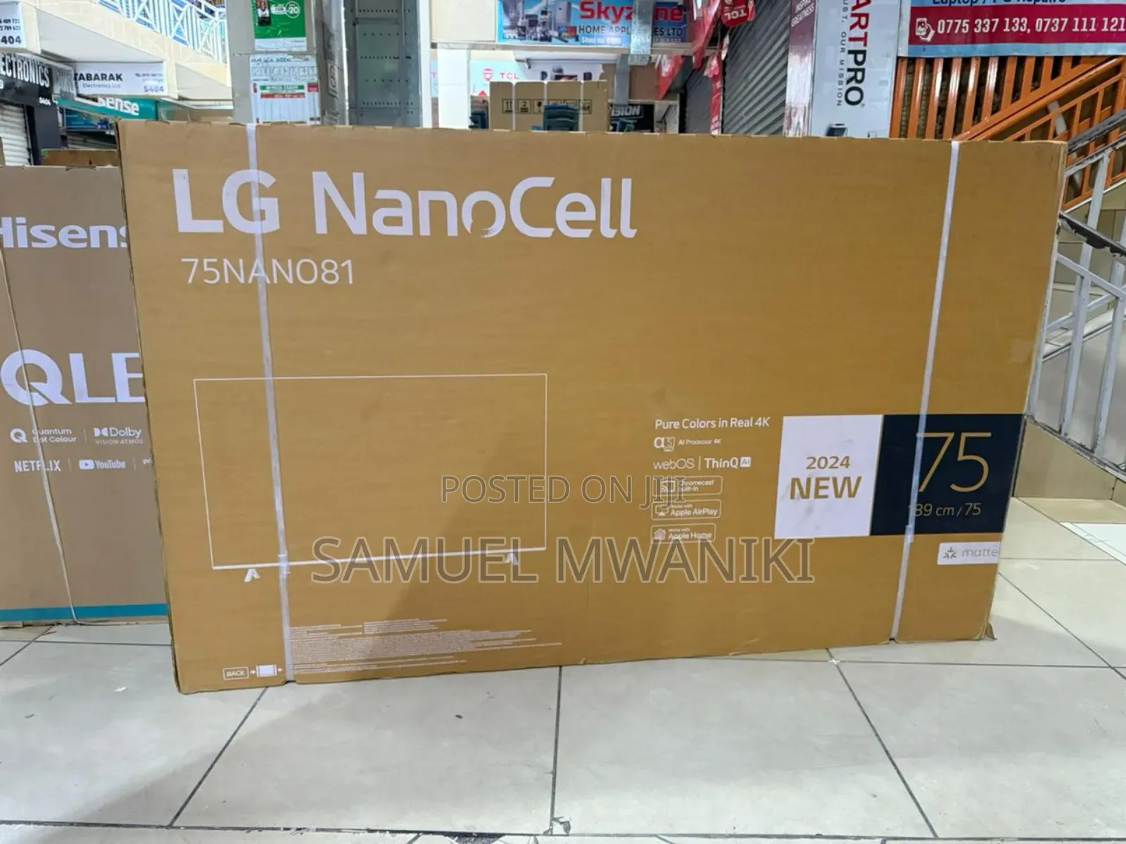 Lg 75" Nanocell Nano81 Uhd Smart Tv Ai Magic Remote Hdr10 Webos